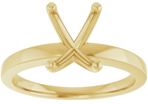 14K Yellow 8x6 mm Emerald Solitaire Engagement Ring Mounting (3)