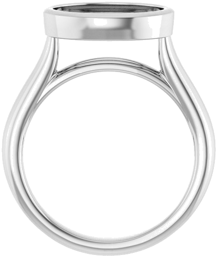 Sužadėtuvių Žiedas „Bezel-Set Solitaire“ 14k white gold Oval 11.5mm x 8mm (2)
