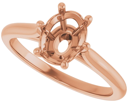 Sužadėtuvių Žiedas 14k rose gold Oval 8mm x 6mm (5)