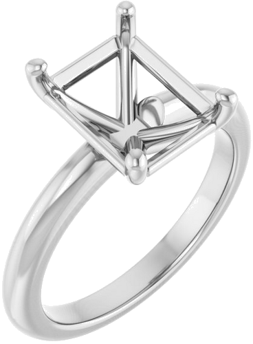 Sužadėtuvių Žiedas 10k white gold Emerald 10mm x 8mm (1)