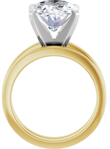 Sužadėtuvių Žiedas 14k yellow/white gold Oval 14mm x 10mm (7)