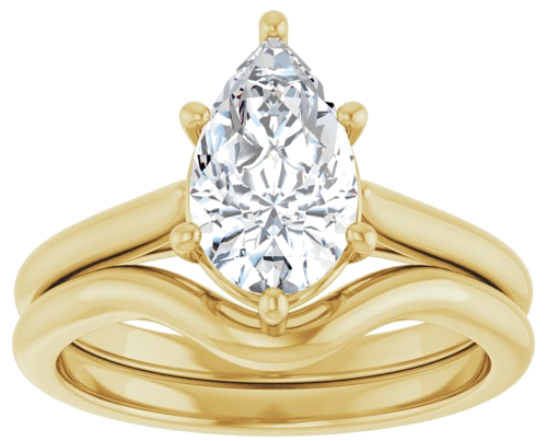 Sužadėtuvių Žiedas 14k yellow gold Pear 10mm x 6mm (8)