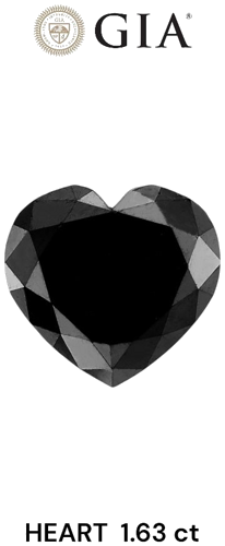 1.63 carat Fancy Black-VVS2 Natūralus Heart Deimantas (1)