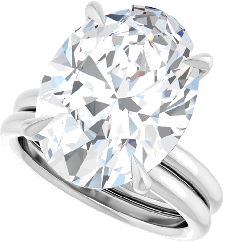 Sužadėtuvių Žiedas „Claw-Prong Solitaire“ 14k white gold Oval 16mm x 12mm (10)