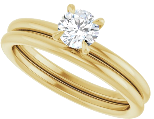 Sužadėtuvių Žiedas „Claw-Prong Solitaire“ 14k yellow gold Round 4.8mm (10)