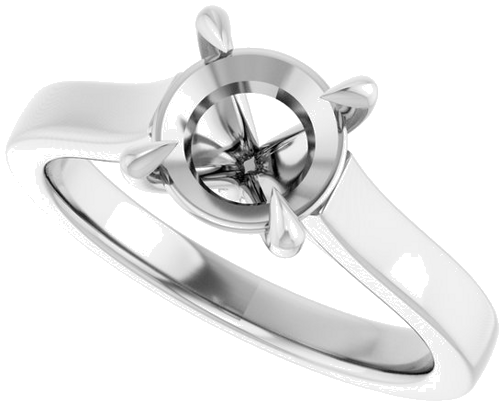 Sužadėtuvių Žiedas „Claw-Prong“ 14k white gold Round 7.4mm (5)