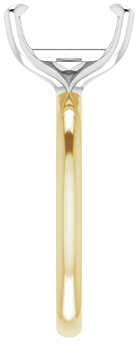 14K Yellow White 10 x 8 mm Emerald Engagement Ring Mounting (4)