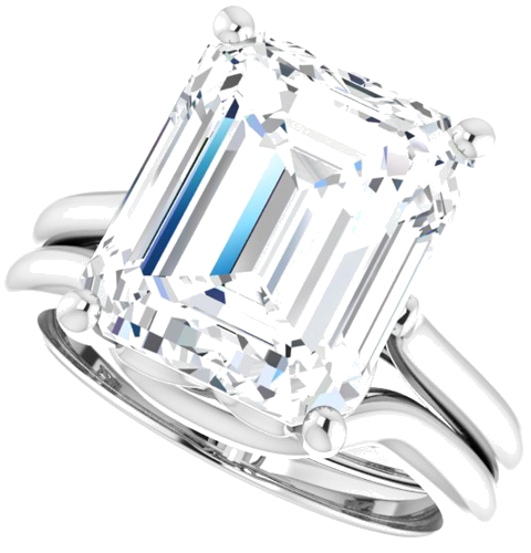 Sužadėtuvių Žiedas „Solitaire“ 950 Platinos Emerald 12mm x 10mm (10)