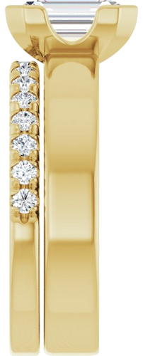 Sužadėtuvių Žiedas „Half-Bezel Solitaire“ 14k yellow gold Emerald 8mm x 6mm (9)