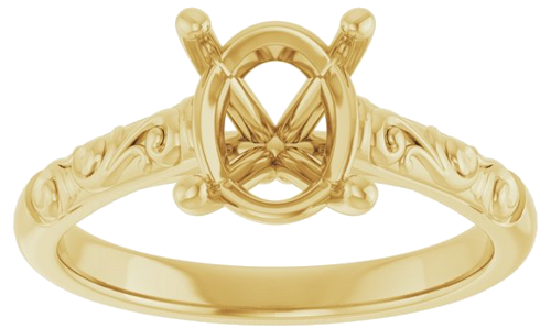 Sužadėtuvių Žiedas „Solitaire“ 14k yellow gold Oval 9mm x 7mm (3)