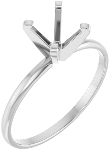 Sužadėtuvių Žiedas „Solitaire“ 14k white gold Round 6.4mm (1)