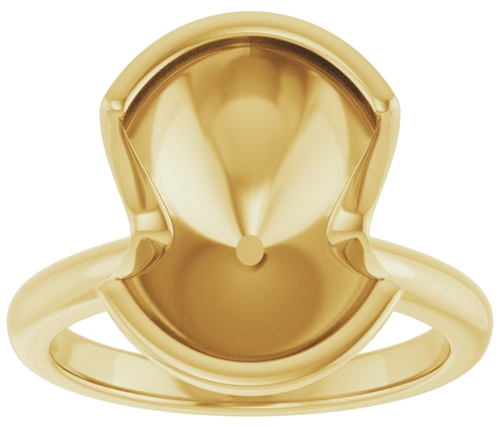 Sužadėtuvių Žiedas „Half-Bezel“ 14k yellow gold Oval 13mm x 11mm (3)
