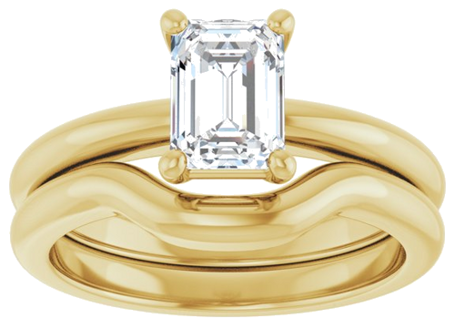 Sužadėtuvių Žiedas 14k yellow gold Emerald 7mm x 5mm (8)