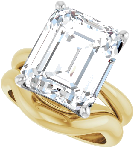 Sužadėtuvių Žiedas „Solitaire Crown-Inspired“ 14k yellow/white gold Emerald 13mm x 11mm (10)
