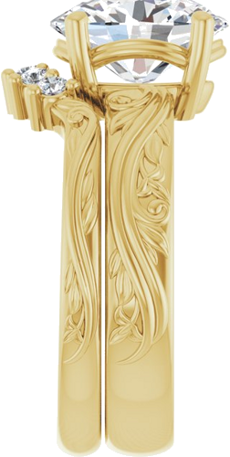 Sužadėtuvių Žiedas „Solitaire Sculptural“ 14k yellow gold Oval 10mm x 8mm (9)