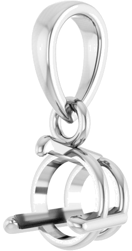 Pakabukas „Round 3-Prong“ 14k white gold Round 5.5mm (2)