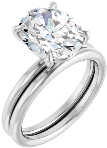 Sužadėtuvių Žiedas „Claw-Prong Solitaire“ 14k white gold Oval 11mm x 9mm (6)
