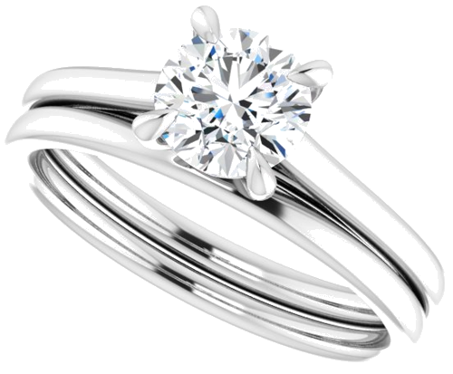 14K White  6 mm Round Solitaire Engagement Ring Mounting (10)