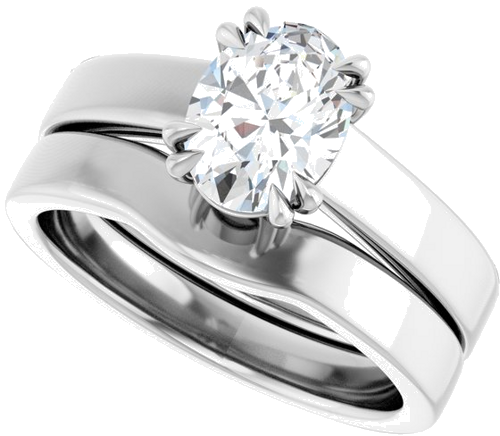 Sužadėtuvių Žiedas „Solitaire“ 925 Sidabro Oval 8mm x 6mm (10)