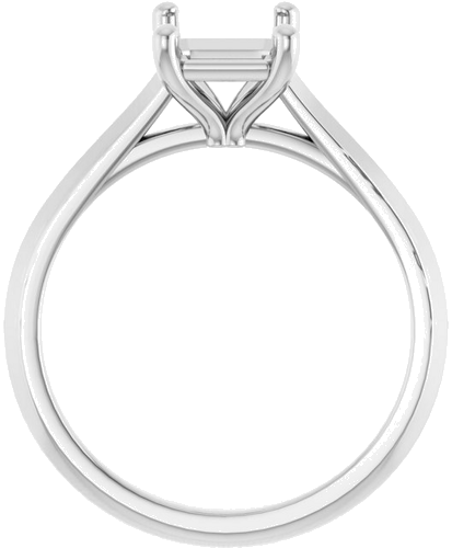 14K White 8x6 mm Emerald Solitaire Engagement Ring Mounting (2)