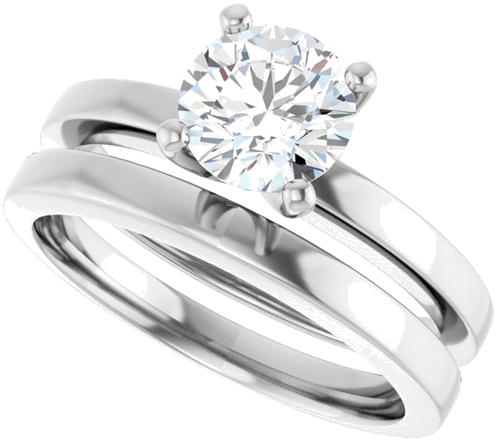 10K White 6.5 mm Round Solitaire Engagement Ring Mounting (5)