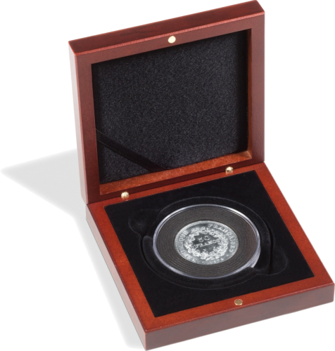 Medinė dėžutė vienai 41 mm. monetai Volterra (2)