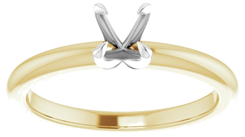 14K Yellow White 4.8 mm Round Solitaire Engagement Ring Mounting (3)