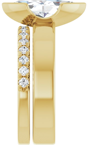 Sužadėtuvių Žiedas „Half-Bezel Solitaire“ 14k yellow gold Marquise 13mm x 6.5mm (9)
