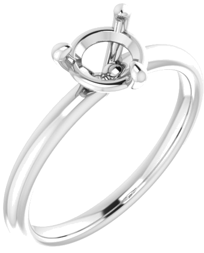 Sužadėtuvių Žiedas „Solitaire“ 14k white gold Round 6.5mm (6)