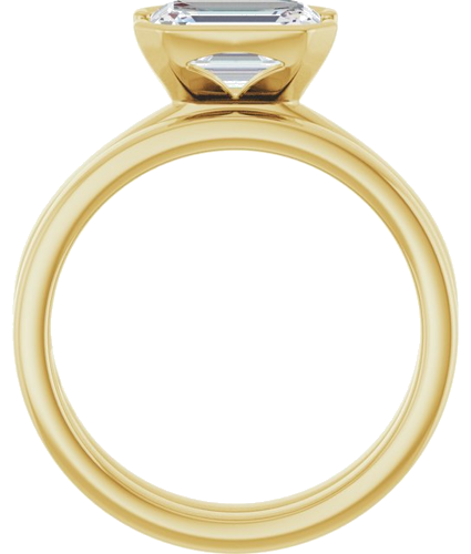Sužadėtuvių Žiedas „Half-Bezel Solitaire“ 14k yellow gold Emerald 8mm x 6mm (7)