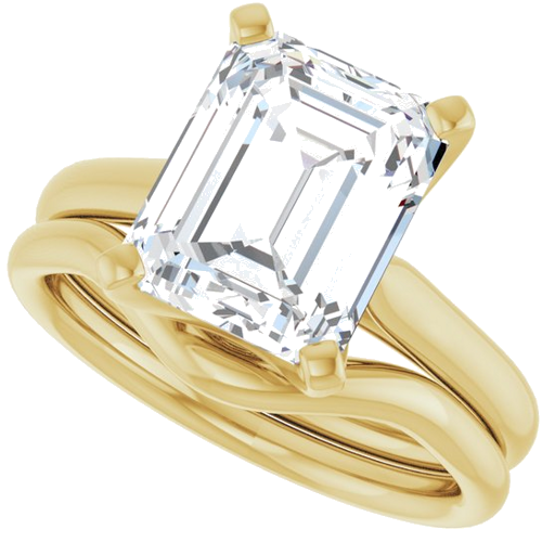 Sužadėtuvių Žiedas „Solitaire“ 14k yellow gold Emerald 10mm x 8mm (10)