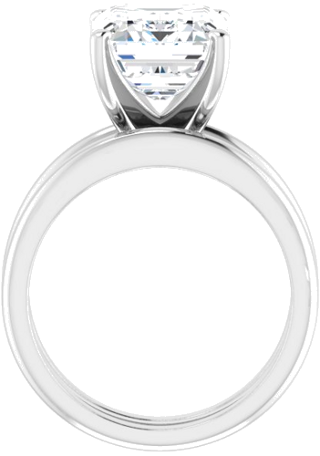 14K White  11x9 mm Emerald Solitaire Engagement Ring Mounting (7)