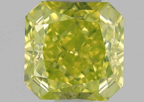 0.3 carat Fancy Intense Greenish Yellow-VVS1 Natūralus Square Radiant Deimantas (1)