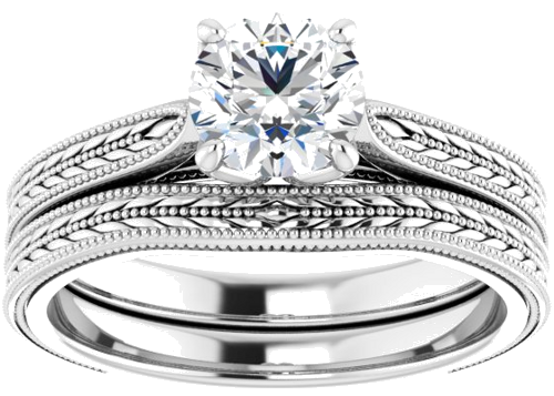 Platinum  6 mm Round Solitaire Engagement Ring Mounting (8)