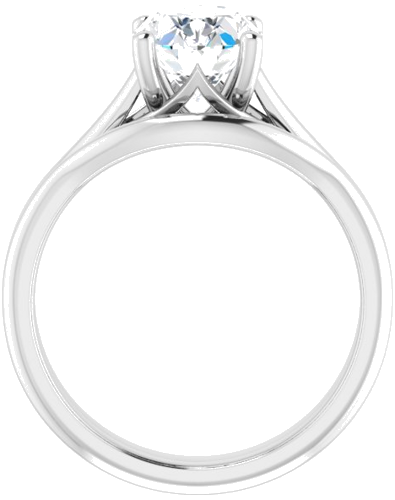 14K White 9x7 mm Oval Solitaire Engagement Ring Mounting (7)