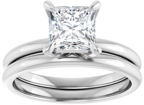 Sužadėtuvių Žiedas „Solitaire“ 950 Platinos Square 6mm (8)