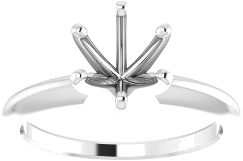 Sužadėtuvių Žiedas „Solitaire“ 585 Baltojo Aukso Round 6.6mm x 7.2mm (3)