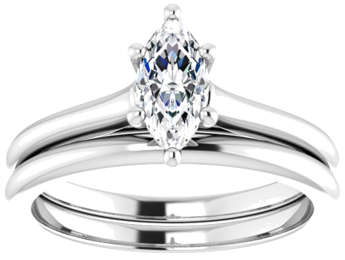 14K White 8x4 mm Marquise Solitaire Engagement Ring Mounting (8)