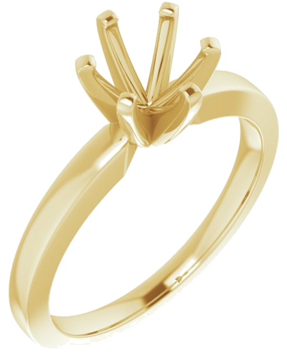 14K Yellow 6.5 mm Round Solitaire Engagement Ring Mounting (1)
