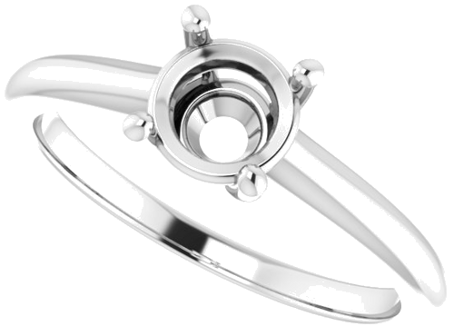 Sužadėtuvių Žiedas „V-End Prong“ 14k white gold Round 6mm (5)