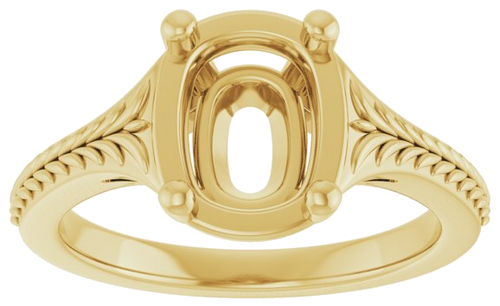 Sužadėtuvių Žiedas „Solitaire“ 14k yellow gold Elongated Cushion 8.6mm x 6.6mm (3)