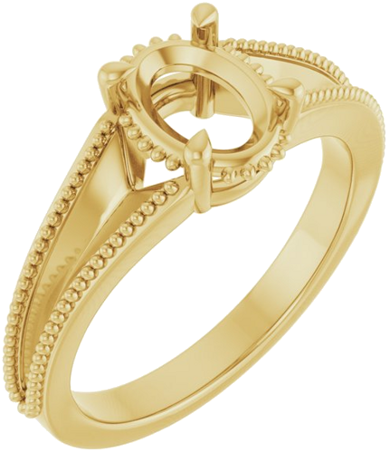 Sužadėtuvių Žiedas „Claw-Prong Solitaire“ 14k yellow gold Oval 8mm x 6mm (1)