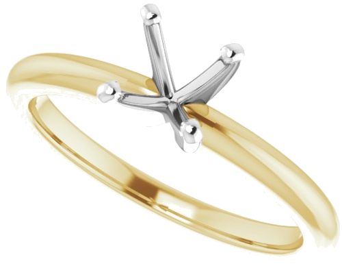 14K Yellow   White  6 mm Round Solitaire Engagement Ring Mounting (5)