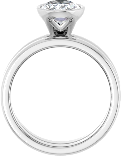 Sužadėtuvių Žiedas „Bezel-Set Solitaire“ 14k white gold Oval 9mm x 7mm (7)