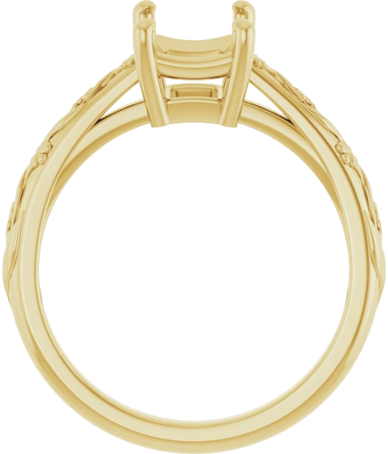 Sužadėtuvių Žiedas „Solitaire“ 14k yellow gold Emerald 8mm x 6mm (2)