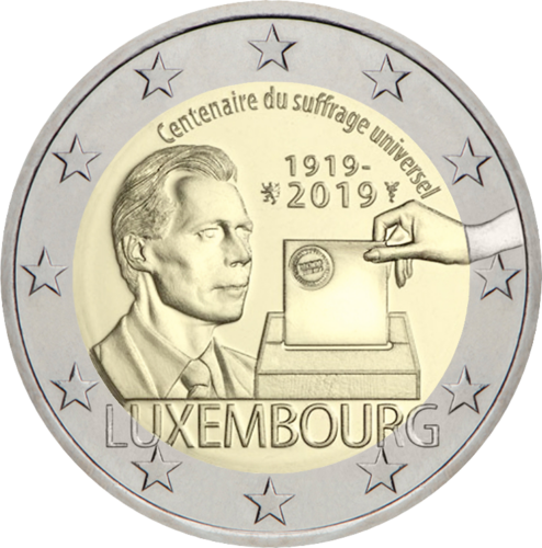 2019 Liuksemburgas Rinkimų Teisė 2 eurų moneta (1)