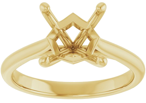 Sužadėtuvių Žiedas „Solitaire“ 14k yellow gold Square 7mm (3)