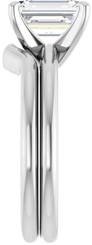 14K White  8x6 mm Emerald Solitaire Engagement Ring Mounting (9)