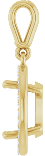 Pakabukas „Accented Halo-Style“ 14k yellow gold Oval 11mm x 9mm (3)