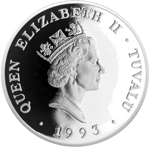 20 dolerių Odinis vėžlys 1993 Naujoji Zelandija sidabrinė moneta (2)